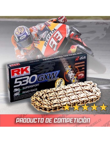 CADENA RK 530-120 GXW DORADA XW-RING...