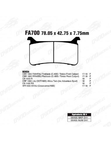 PASTILLAS FRENO DELANTERO HONDA CBR...